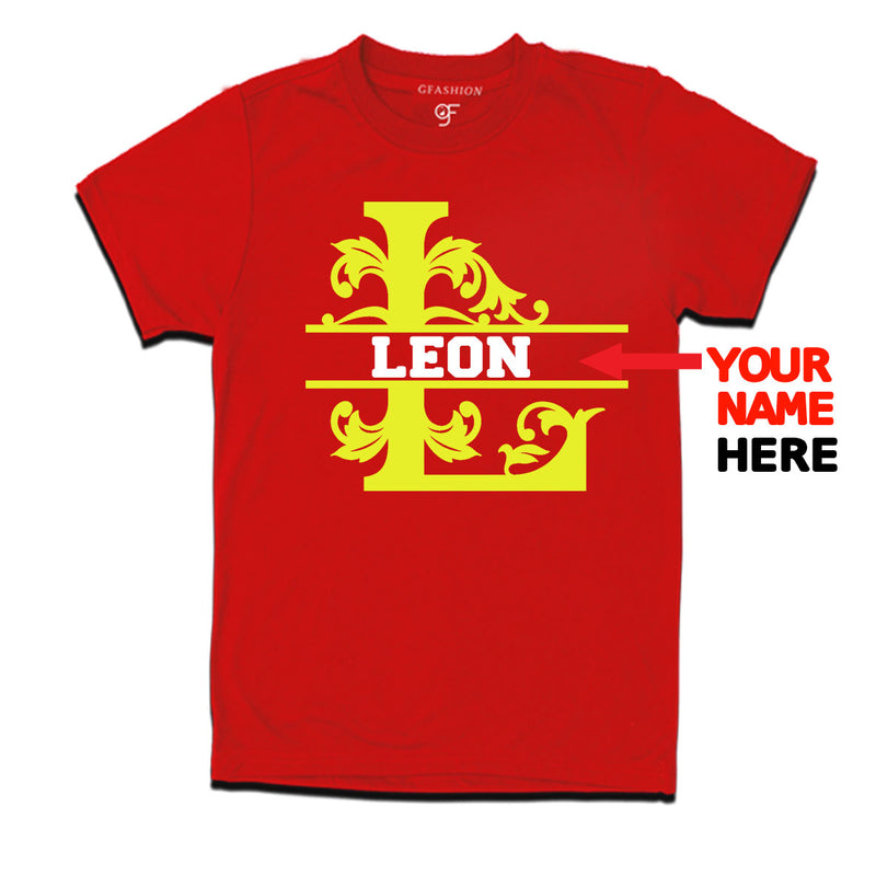 Initial L with name t shirts for kids and adults