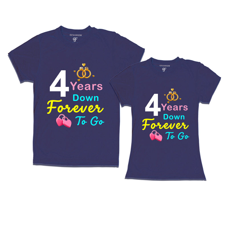 4 years down forever to go-4th  anniversary t shirts