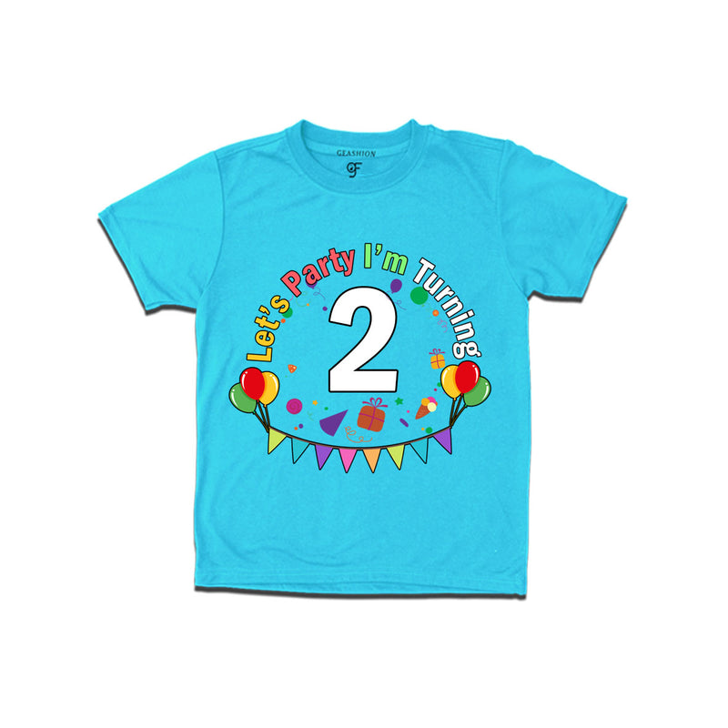 Let's party i'm turning 2 festive birthday t shirts