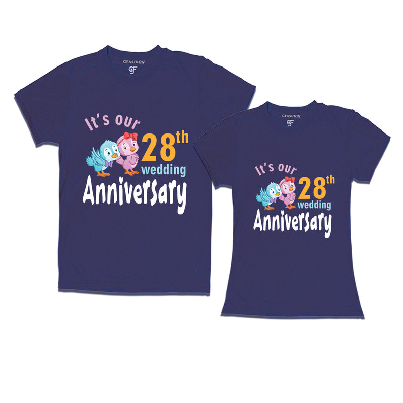 Its our 28th wedding anniversary cute couple t-shirts