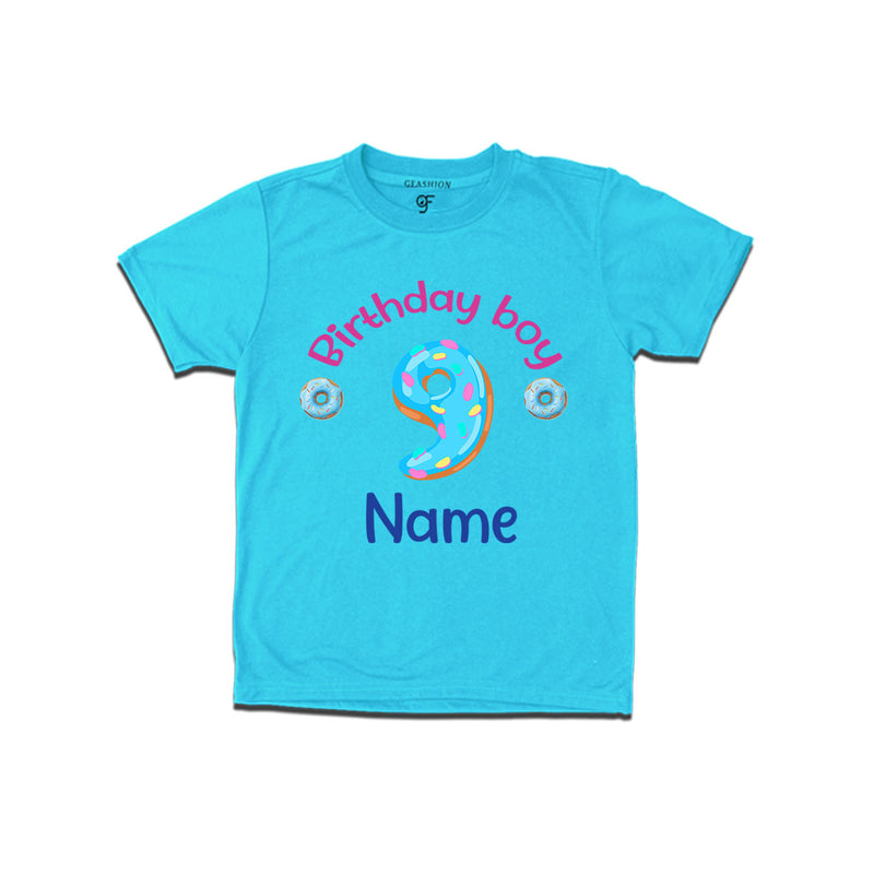 Donut Birthday boy t shirts with name customized for 9th birthday