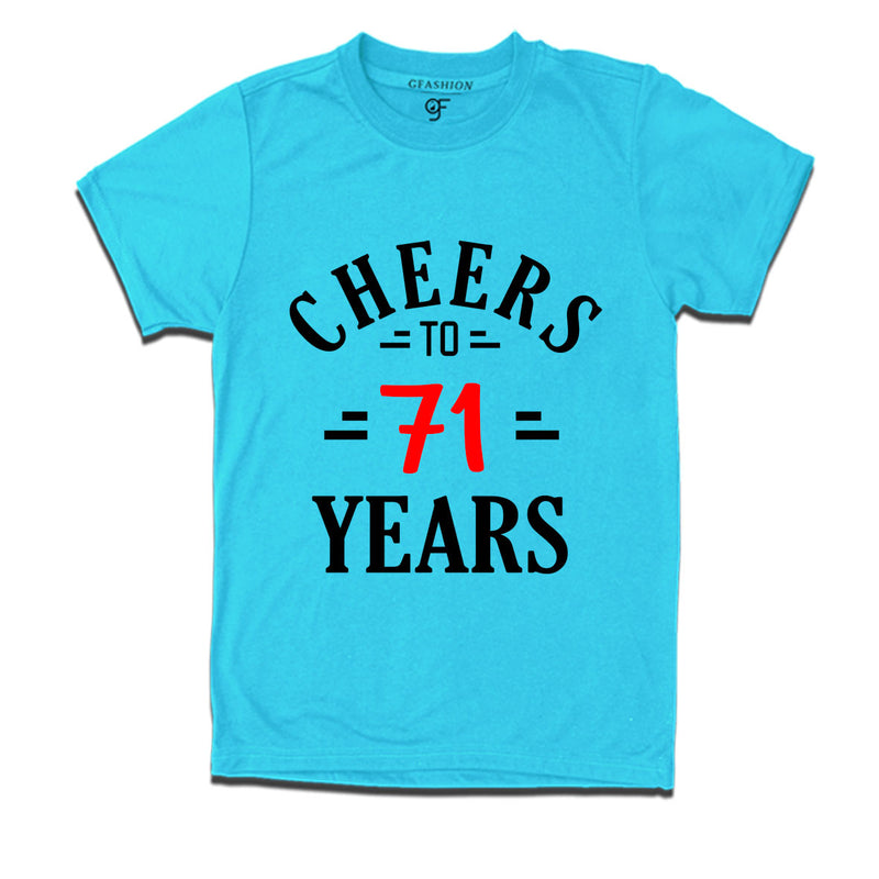 Cheers to 71 years birthday t shirts for 71st birthday