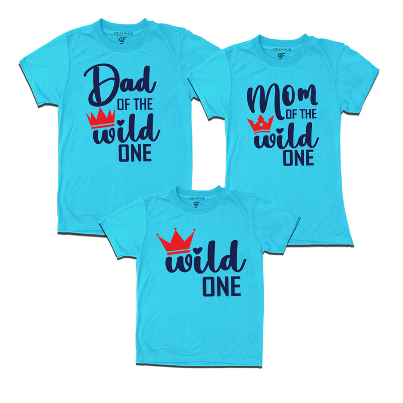 DAD OF THE WILD ONE MOM OF THE WILD ONE AND WILD ONE FAMILY T SHIRTS