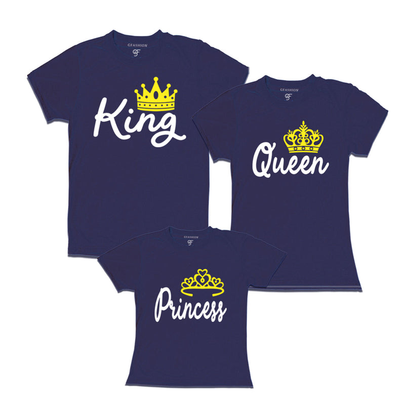 king queen and princess matching family t-shirt
