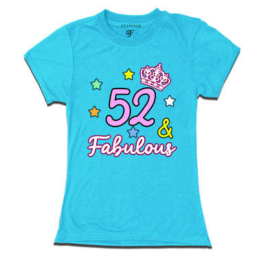 52 & Fabulous birthday women t shirts for 52nd birthday