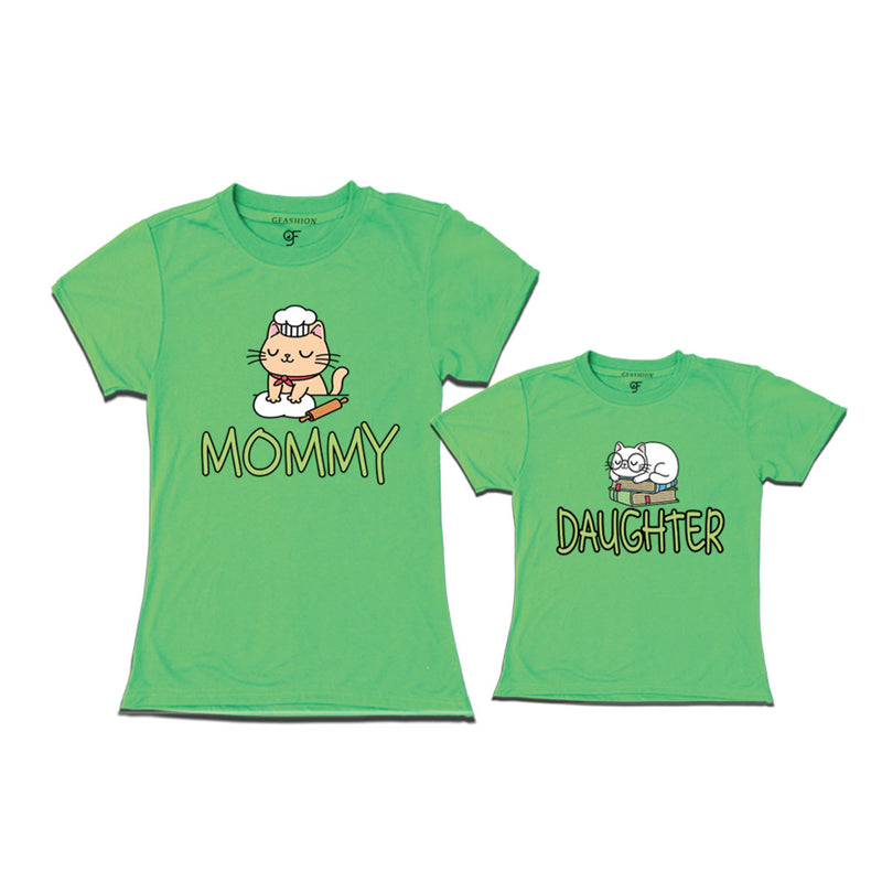 MOMMY DAUGHTER CUTE CATS MATCHING FAMILY T SHIRTS