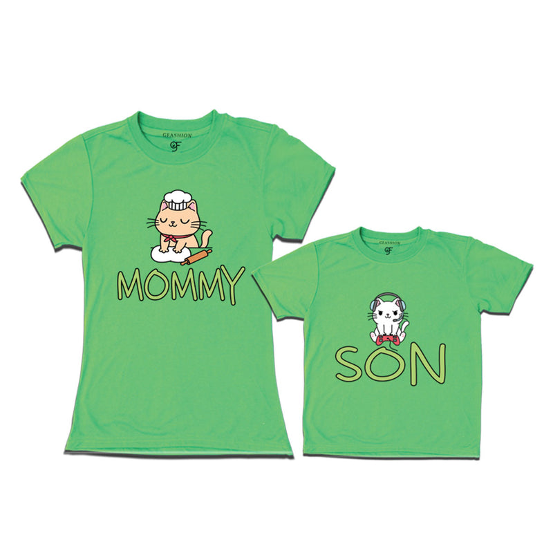 MOMMY SON CUTE CATS MATCHING FAMILY T SHIRTS