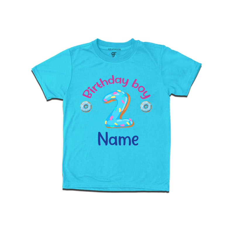 Donut Birthday boy t shirts with name customized for 2nd birthday