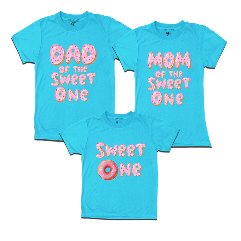 Birthday Family T shirts for sweet one's dad and mom with Pink donut theme