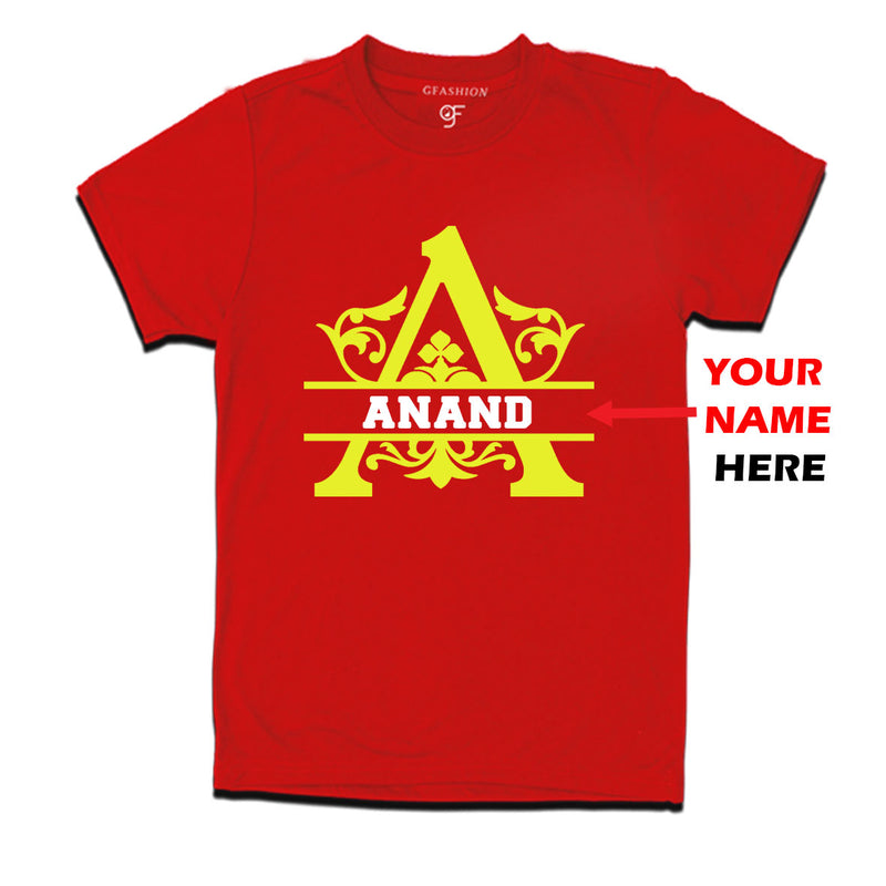 Initial A with name t shirts for kids and adults