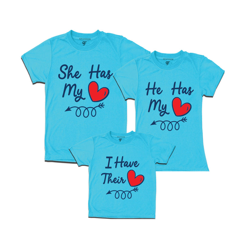 SHE HAS MY HEART HE HAS MY HEART I HAVE THEIR HEART MATCHING FAMILY T SHIRTS