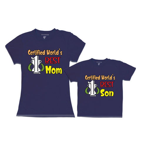 CERTIFIED WORLD'S BEST MOM SON MATCHING FAMILY T SHIRTS