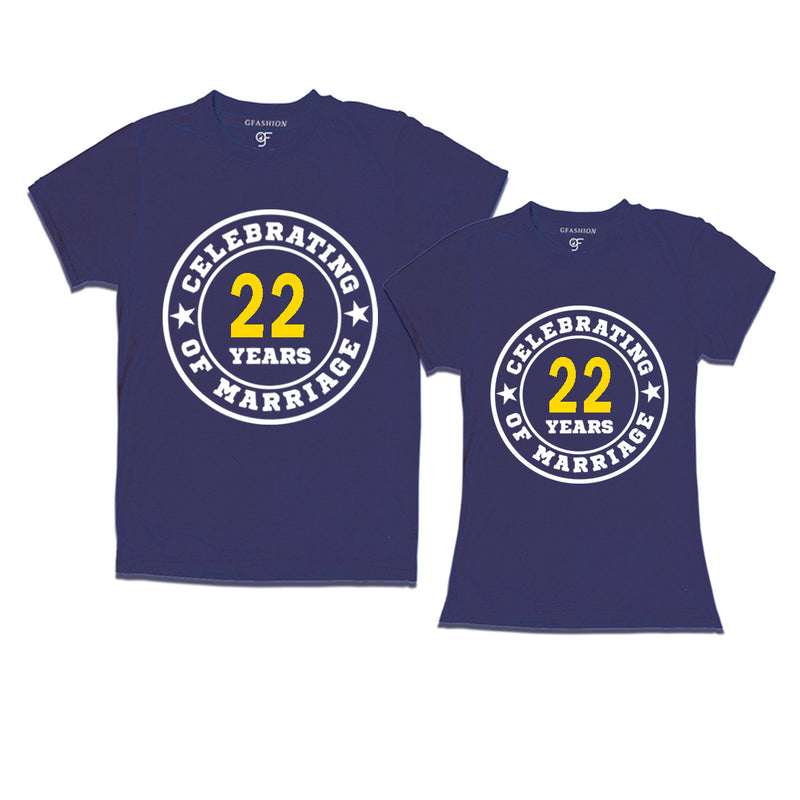 Celebrating 22 years of marriage couple t shirts