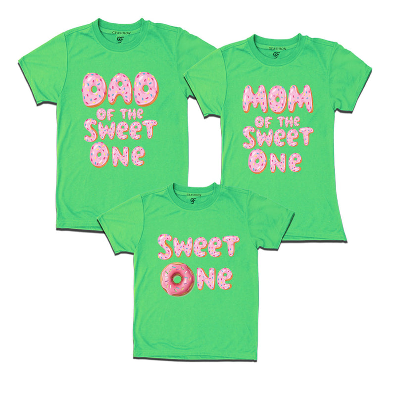 Birthday Family T shirts for sweet one's dad and mom with Pink donut theme