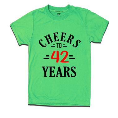 Cheers to 42 years birthday t shirts for 42nd birthday