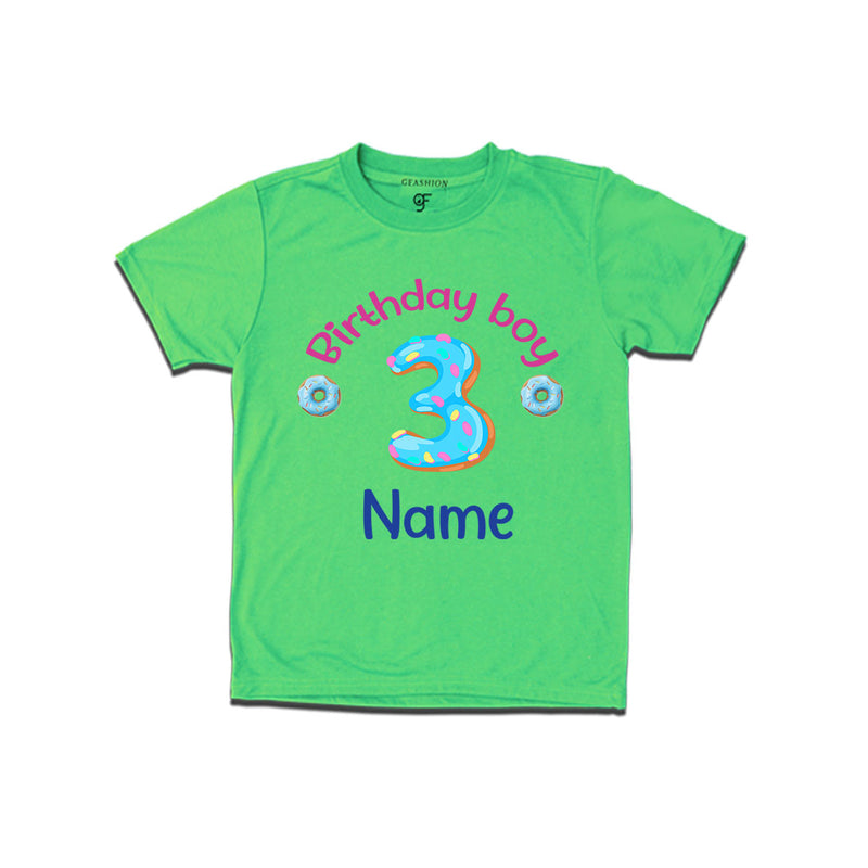 Donut Birthday boy t shirts with name customized for 3rd birthday