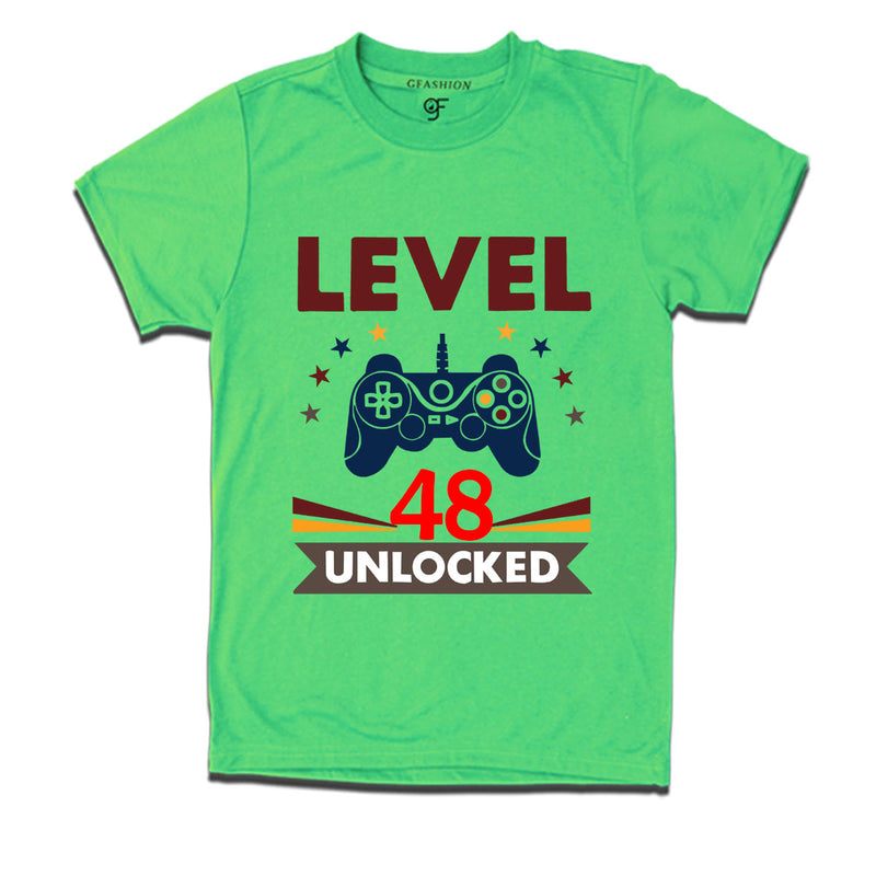 Level 48 Unlocked gamer t-shirts for 48 year old birthday