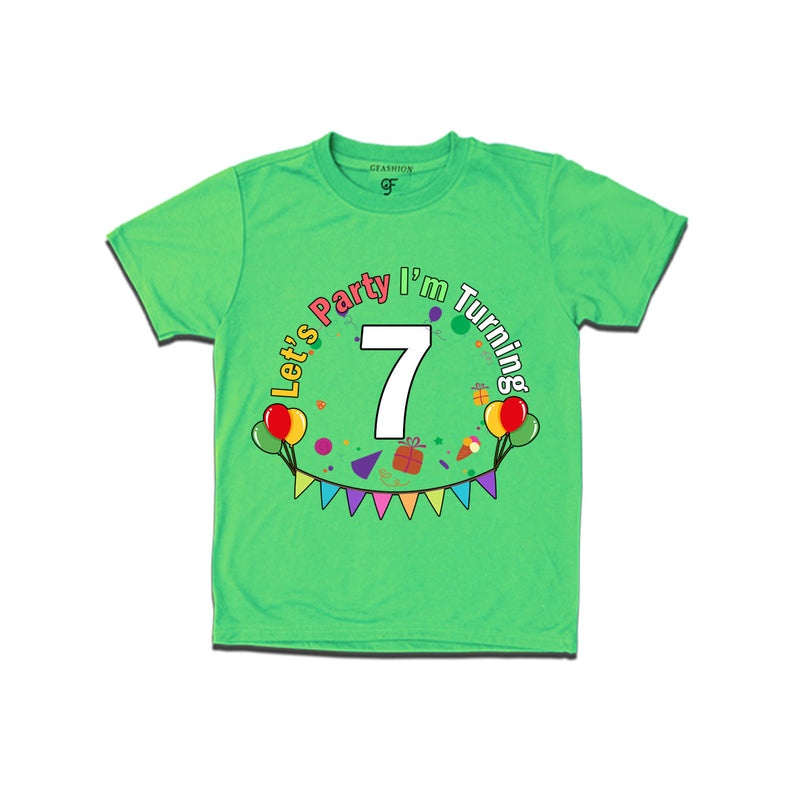 Let's party i'm turning 7 festive birthday t shirts