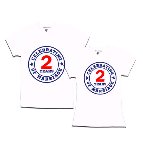 Celebrating 2 years of marriage couple t shirts