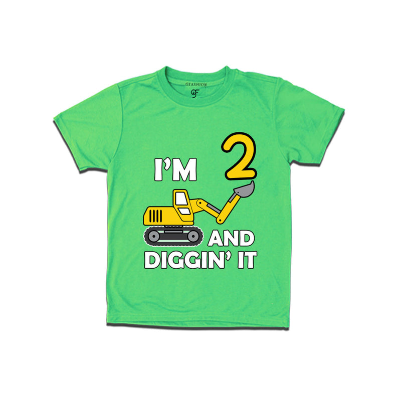 I'm 2 and Digging It t shirts for boys and girls