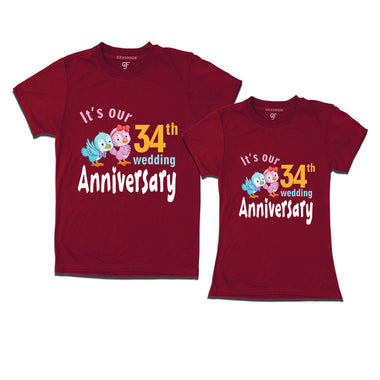 Its our 34th wedding anniversary cute couple t-shirts