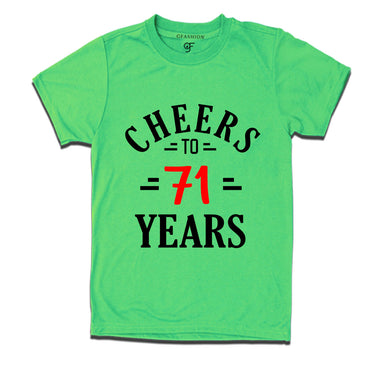 Cheers to 71 years birthday t shirts for 71st birthday