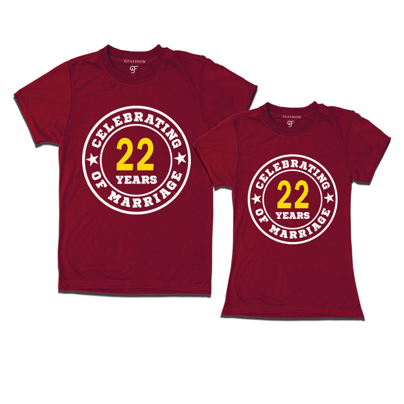 Celebrating 22 years of marriage couple t shirts