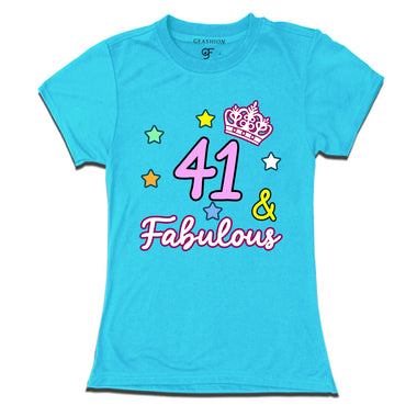 41 & Fabulous birthday women t shirts for 41st birthday