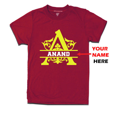 Initial A with name t shirts for kids and adults