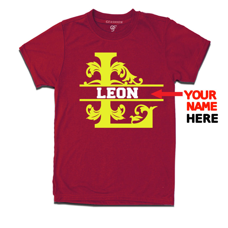 Initial L with name t shirts for kids and adults