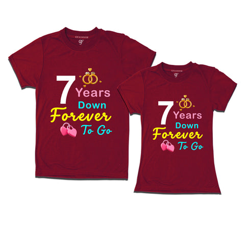 7 years down forever to go-7th  anniversary t shirts