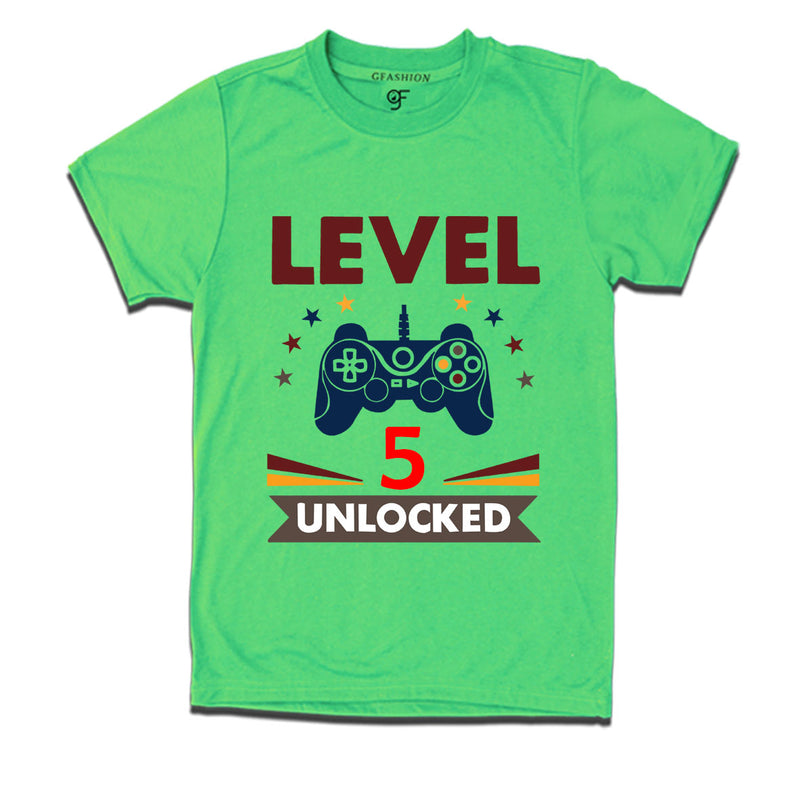 Level 5 Unlocked gamer t-shirts for 5 year old birthday