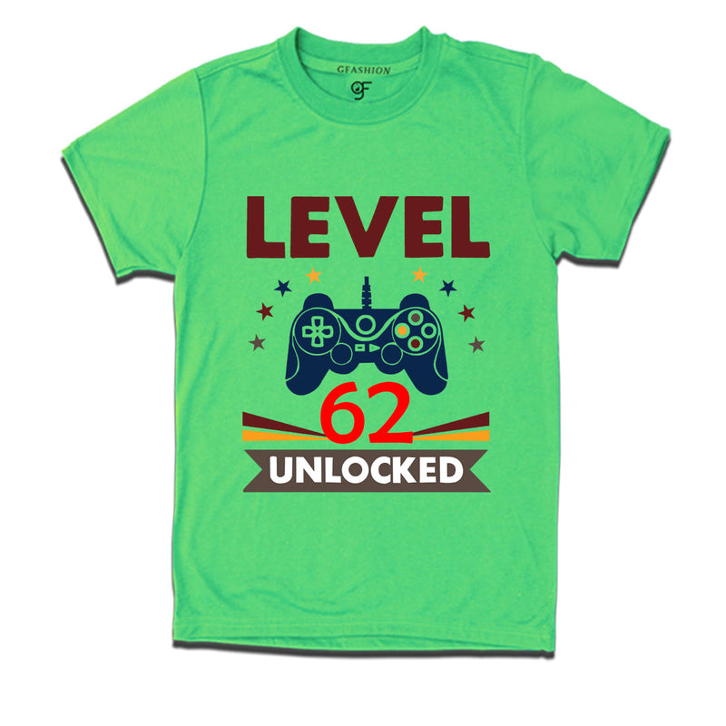 Level 62 Unlocked gamer t-shirts for 62 year old birthday