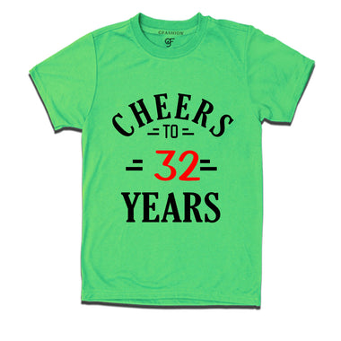 Cheers to 32 years birthday t shirts for 32nd birthday