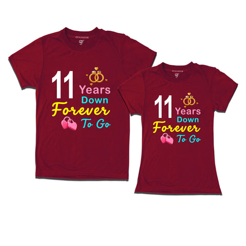 11 years down forever to go-11th  anniversary t shirts