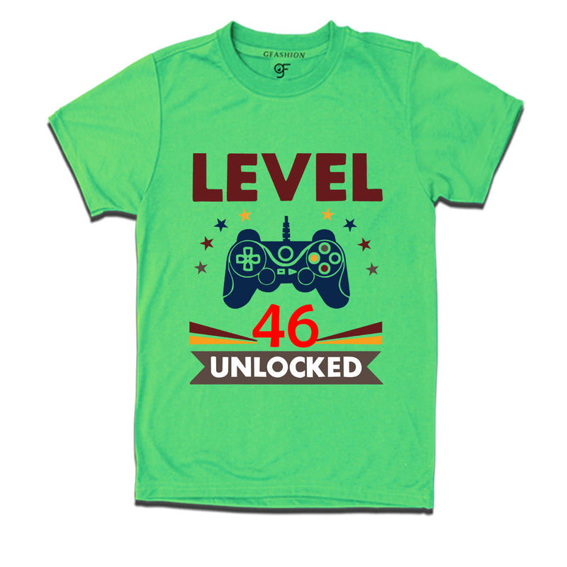 Level 46 Unlocked gamer t-shirts for 46 year old birthday