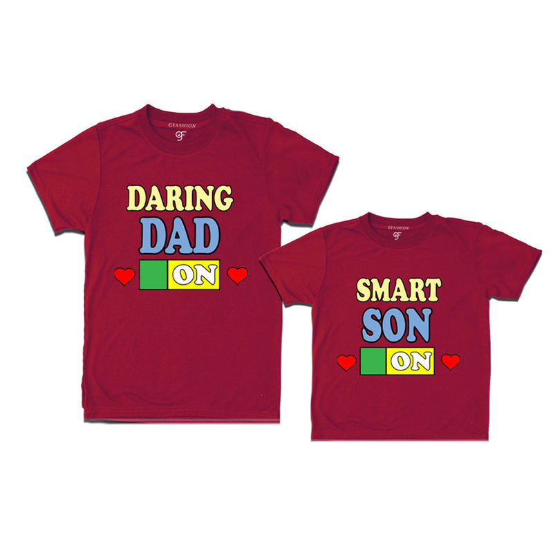 Daring dad on smart son on dad son t-shirts