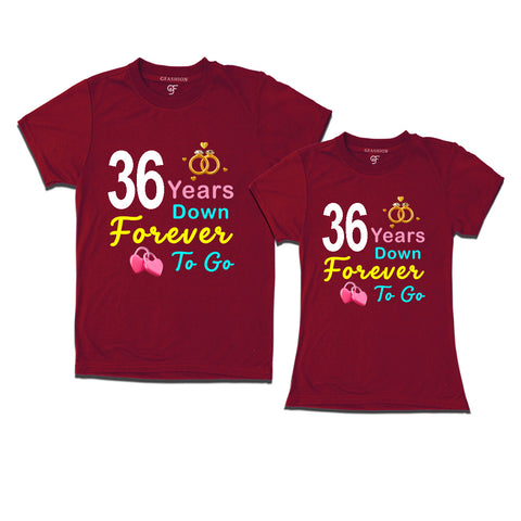 36 years down forever to go-36th  anniversary t shirts
