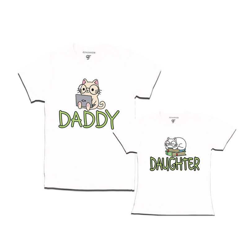 DADDY DAUGHTER CUTE CATS MATCHING FAMILY T SHIRTS