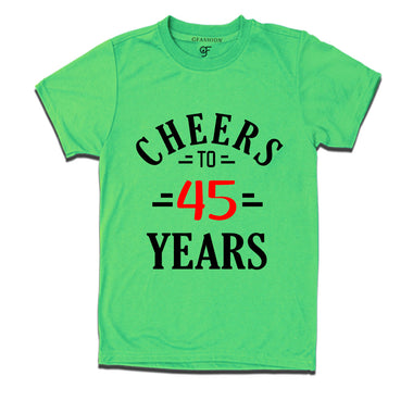 Cheers to 45 years birthday t shirts for 45th birthday