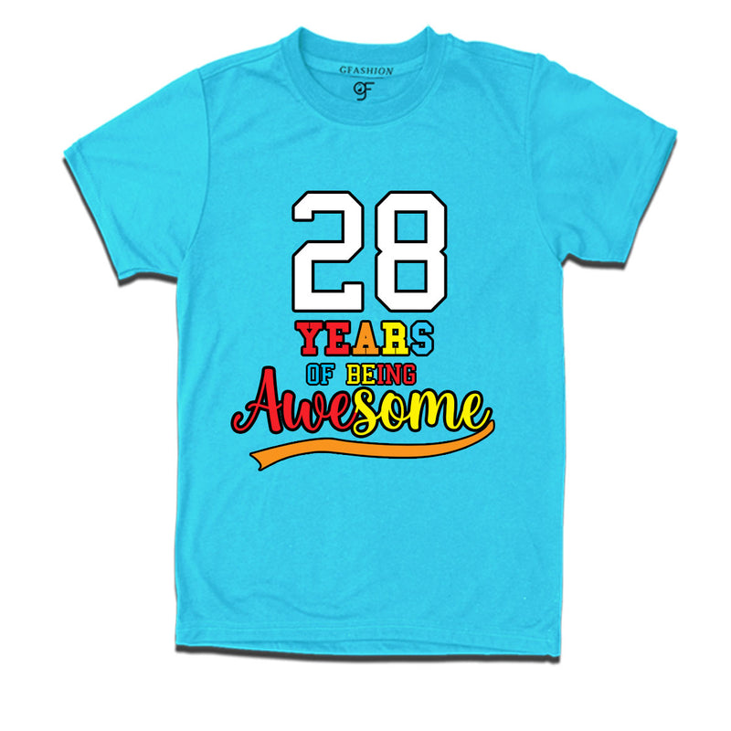 28 years of being awesome 28th birthday t-shirts