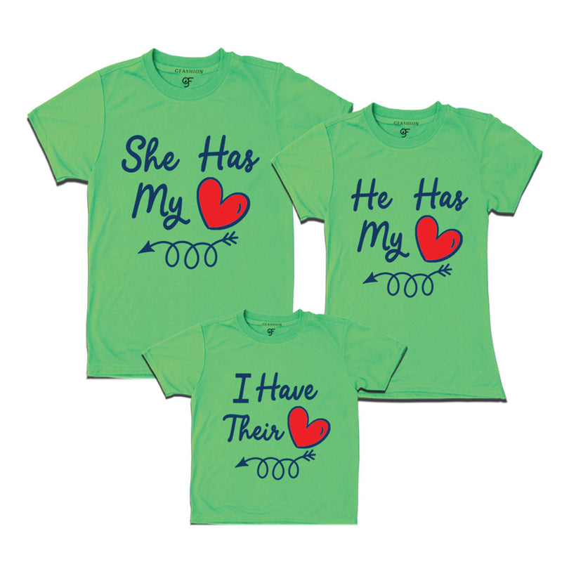 SHE HAS MY HEART HE HAS MY HEART I HAVE THEIR HEART MATCHING FAMILY T SHIRTS