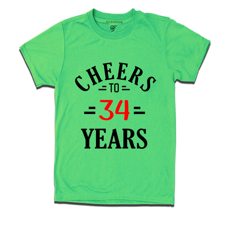 Cheers to 34 years birthday t shirts for 34th birthday