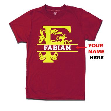Initial F with name t shirts for kids and adults