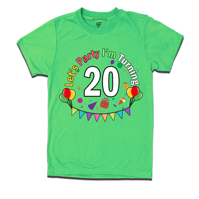 Let's party i'm turning 20 festive birthday t shirts