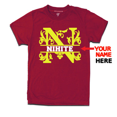 Initial N with name t shirts for kids and adults