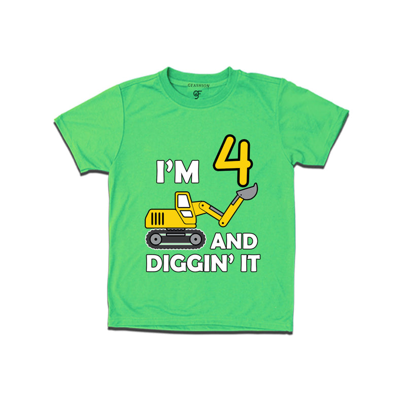 I'm 4 and Digging It t shirts for boys and girls