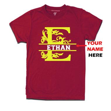 Initial E with name t shirts for kids and adults