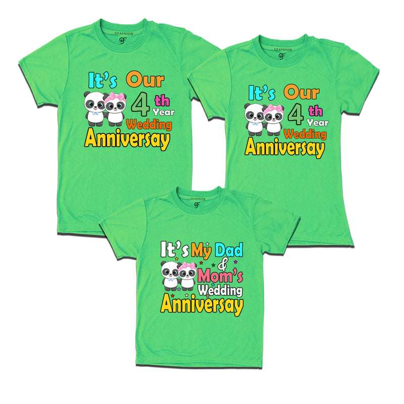 It's our 4th year wedding anniversary family tshirts.