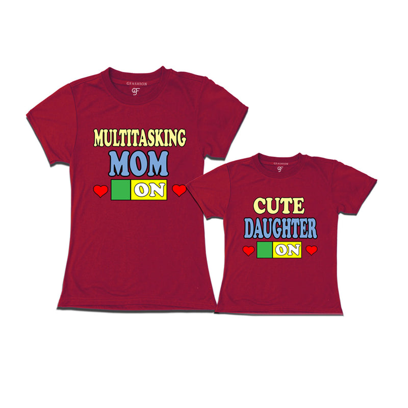 MULTITASKING MOM CUTE DAUGHTER ON COMBO T SHIRTS